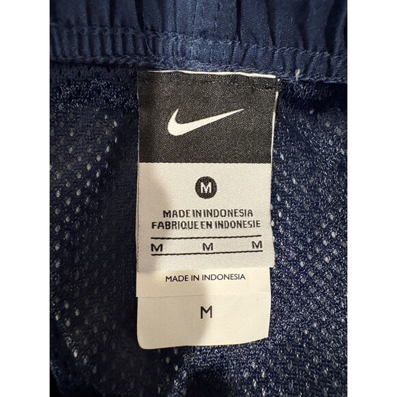 NIKE mens Navy Drawstring Inner Pocket Swim Short Trunks size Medium 9.5" inseam - Picture 3 of 5